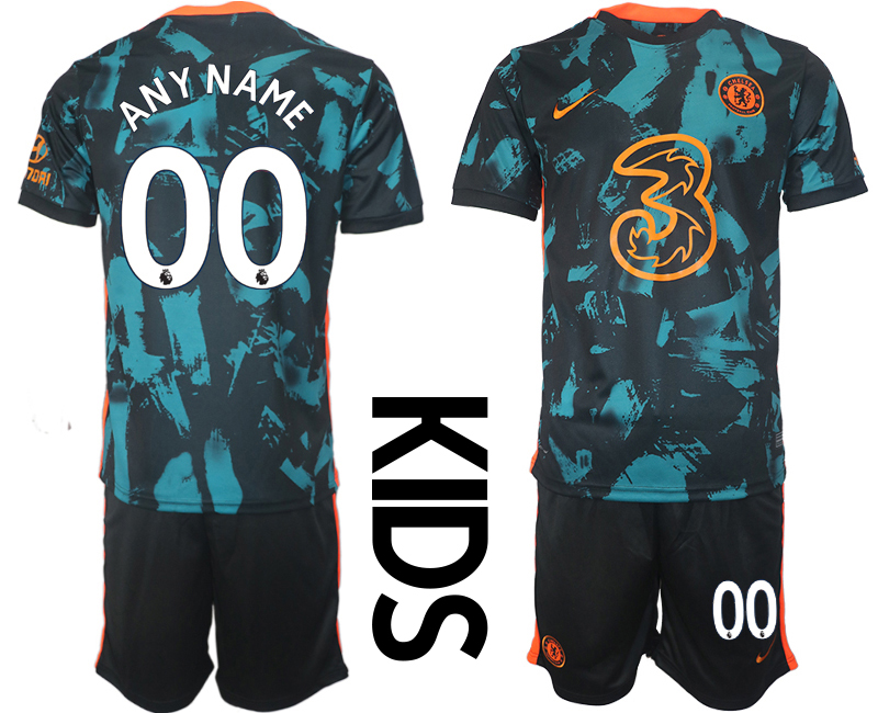 Youth 2021-2022 Club Chelsea FC away black customized Soccer Jersey->customized soccer jersey->Custom Jersey